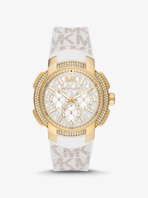 Oversized Sydney Pavé Gold-Tone and Logo Watch Product Image