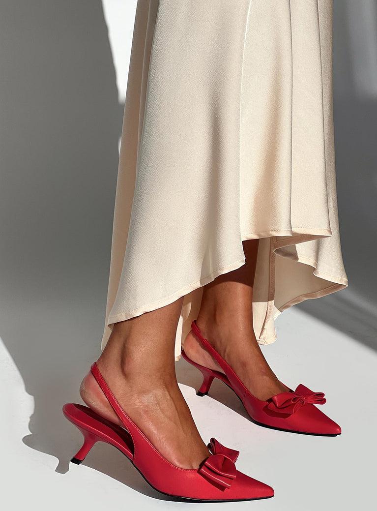 Janna Pointed Toe Heels Red Product Image