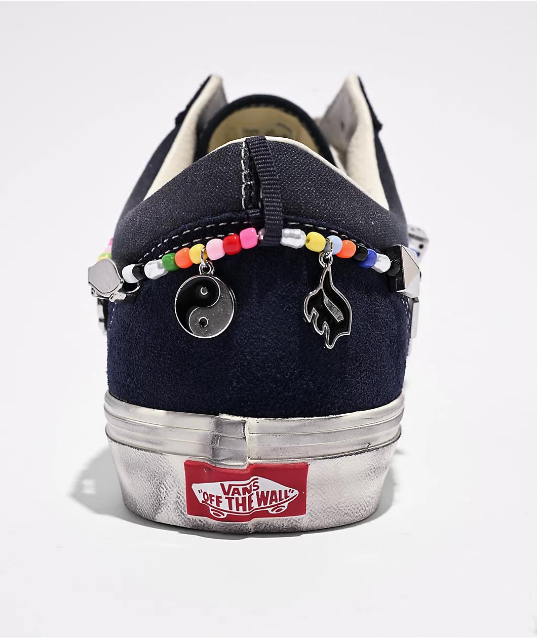 Vans Old Skool Paris Night Distressed Blue Skate Shoes Product Image