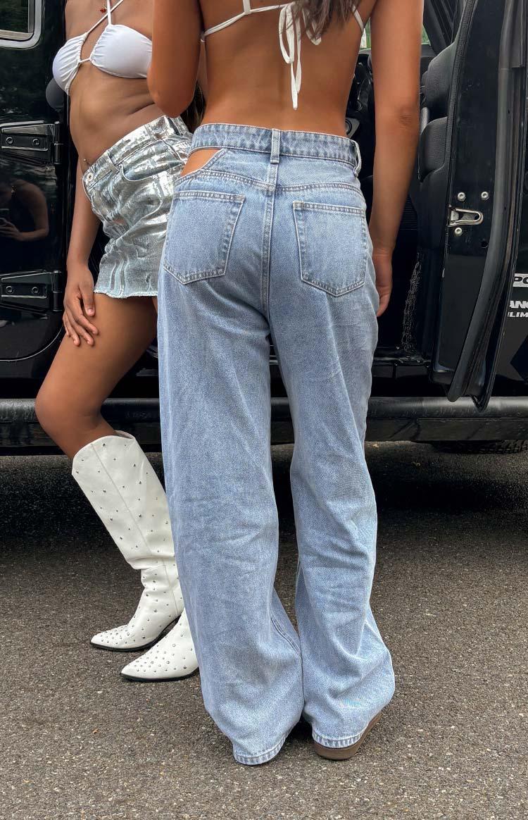 Blue Blaze Mid Wash Denim Cut Out Jeans Baby Product Image