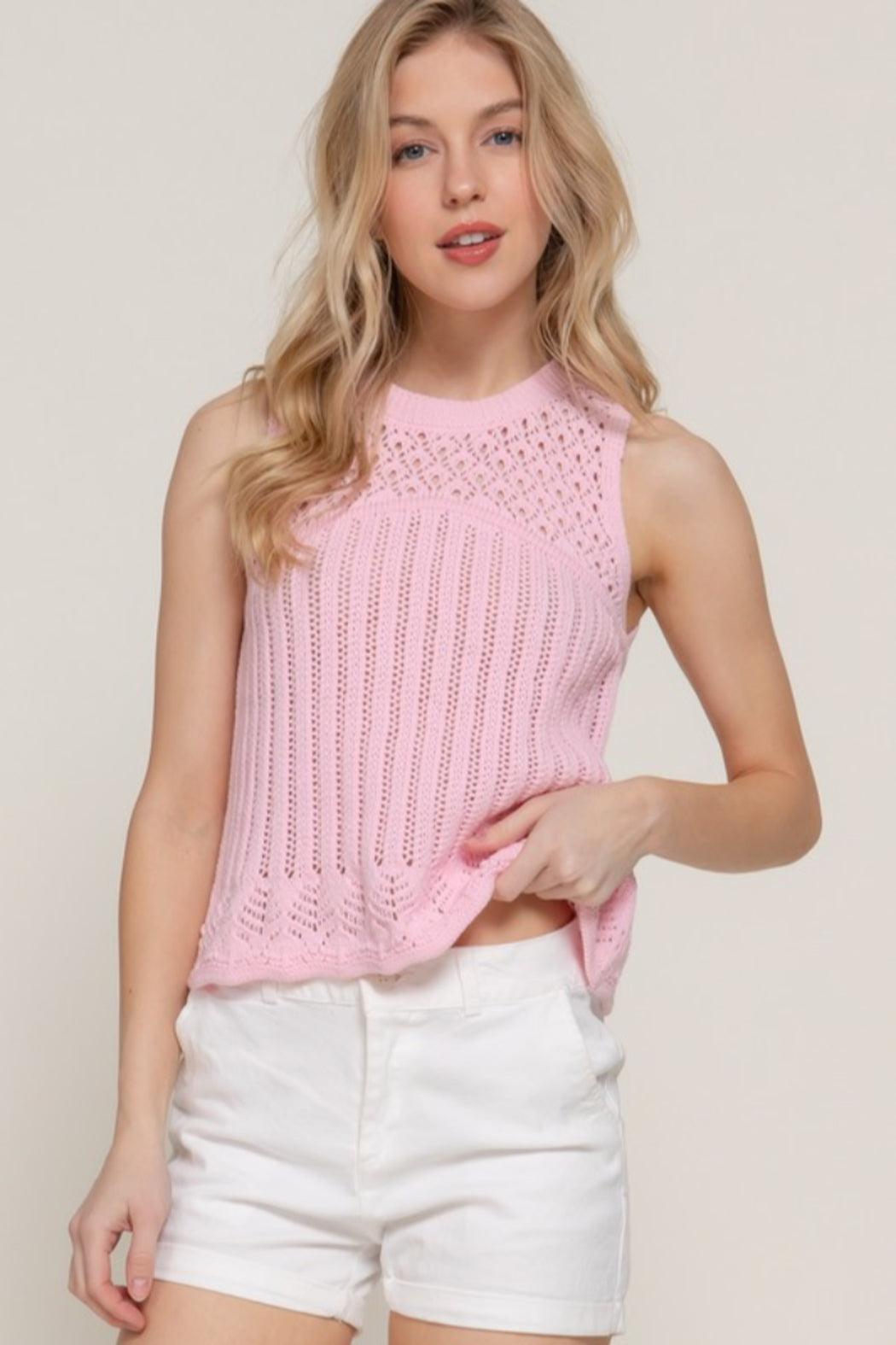 Sleeveless Crochet Sweater Product Image