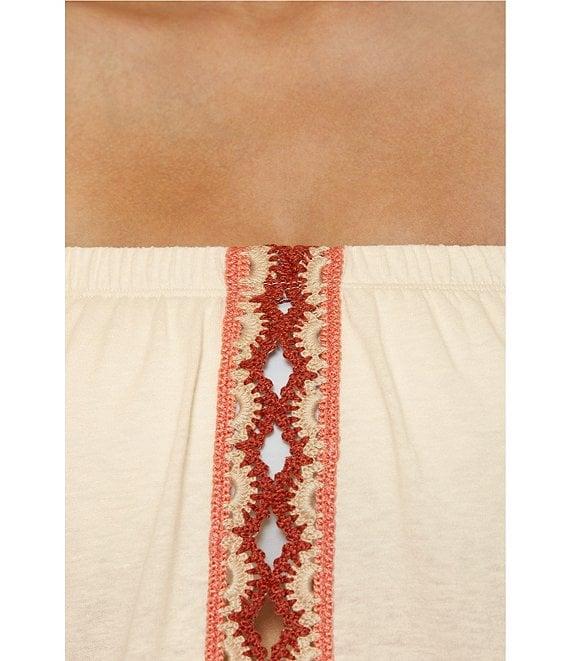 Lucky Brand Malaga Multi Color Crochet Strapless Romper Swim Cover-Up Product Image