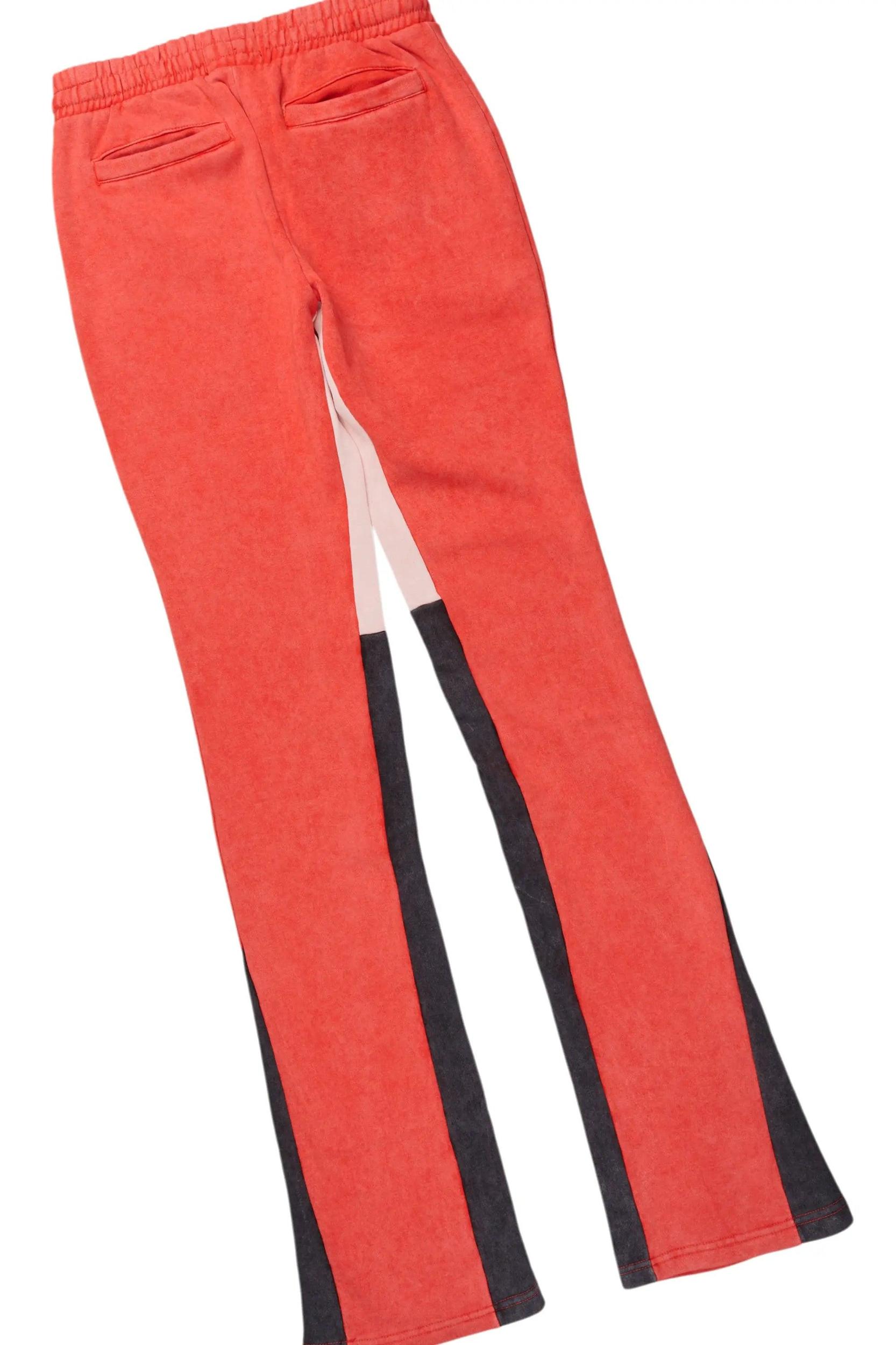 Lake White/Red T-Shirt/Stacked Baggy Track Set Male Product Image