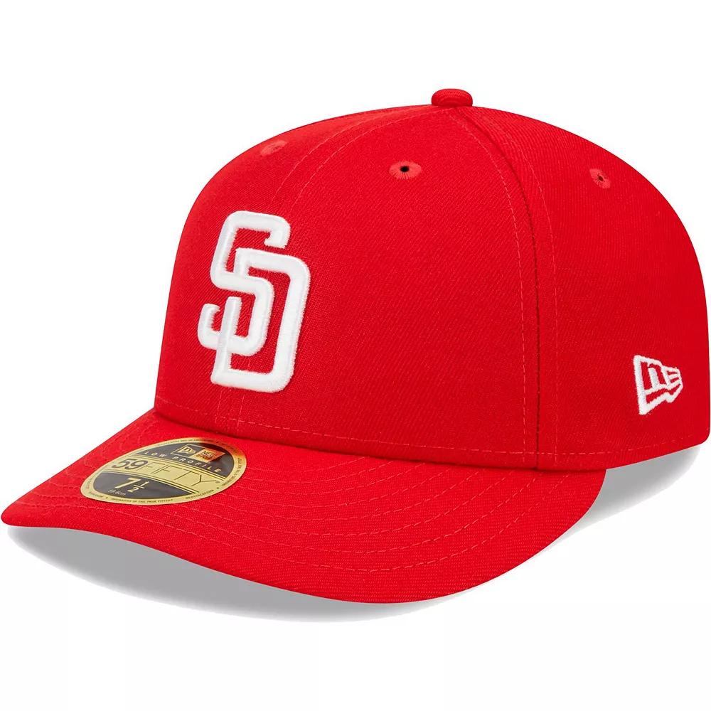 Men's New Era Scarlet San Diego Padres Low Profile 59FIFTY Fitted Hat,  Product Image