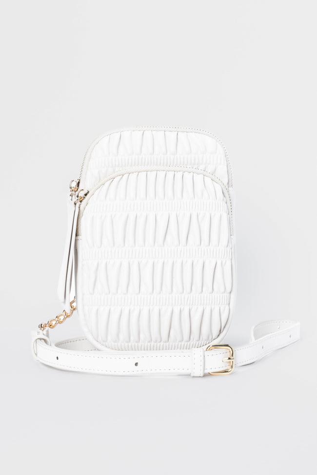 Ivory Ruched Crossbody Purse SALE Product Image