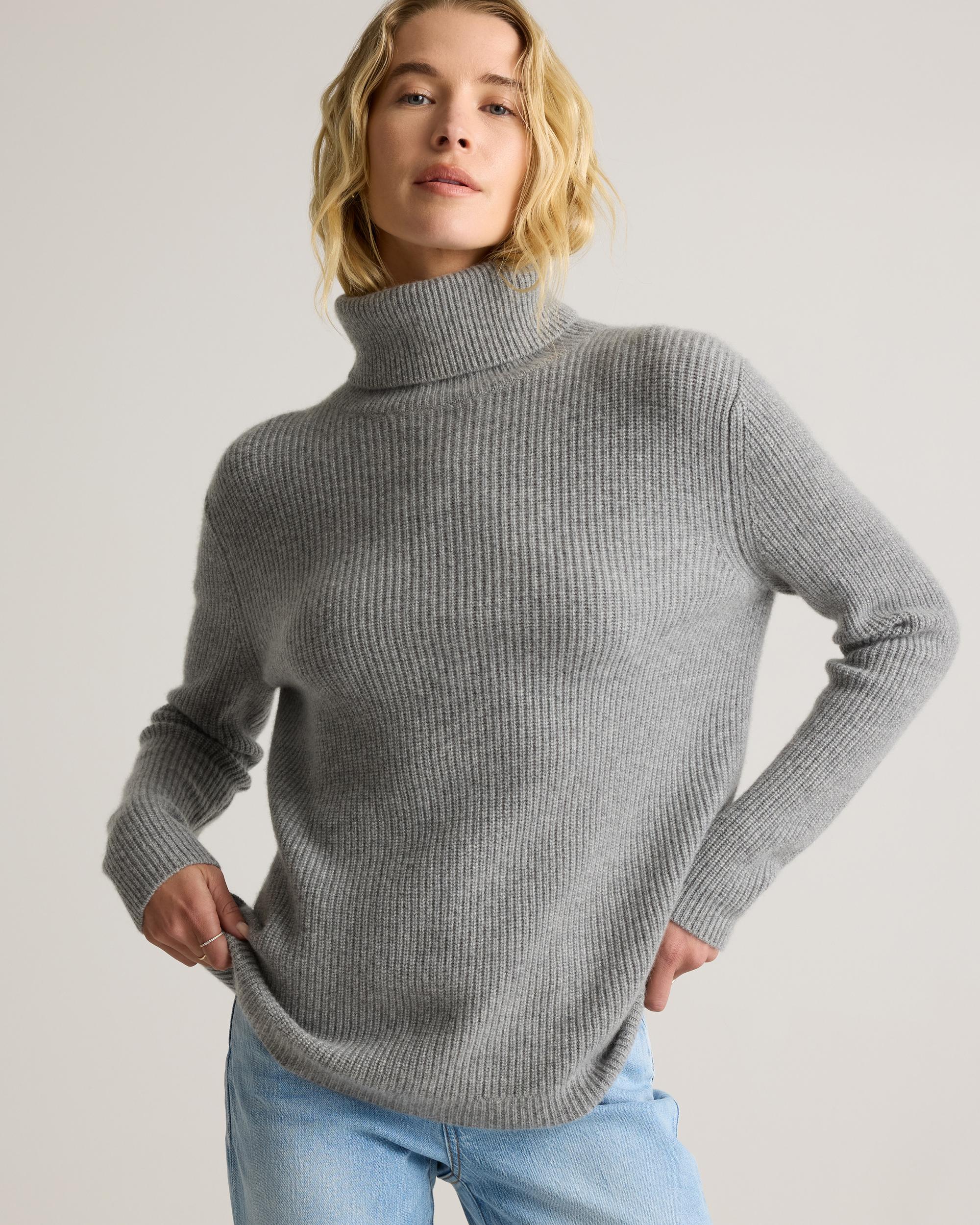 Quince | Women's Mongolian Cashmere Fisherman Turtleneck Sweater Size XL Product Image