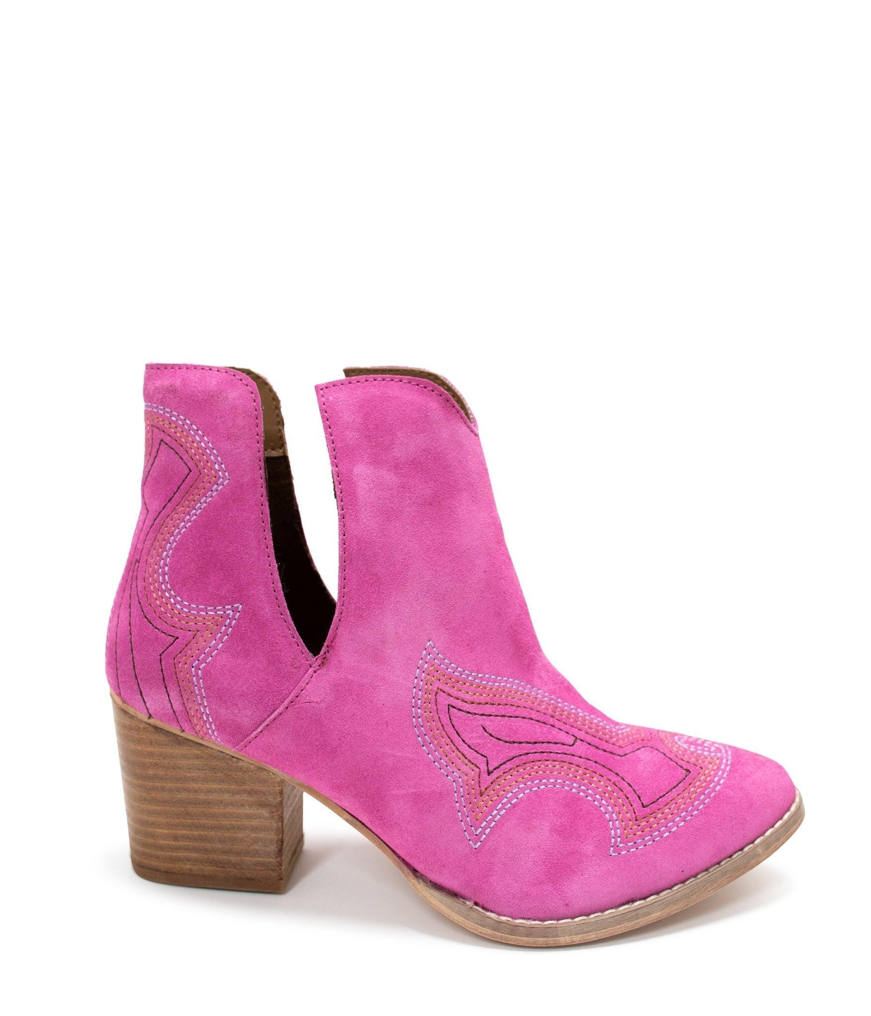 Journee Ankle Boots in Magenta (Online Exclusive) Product Image