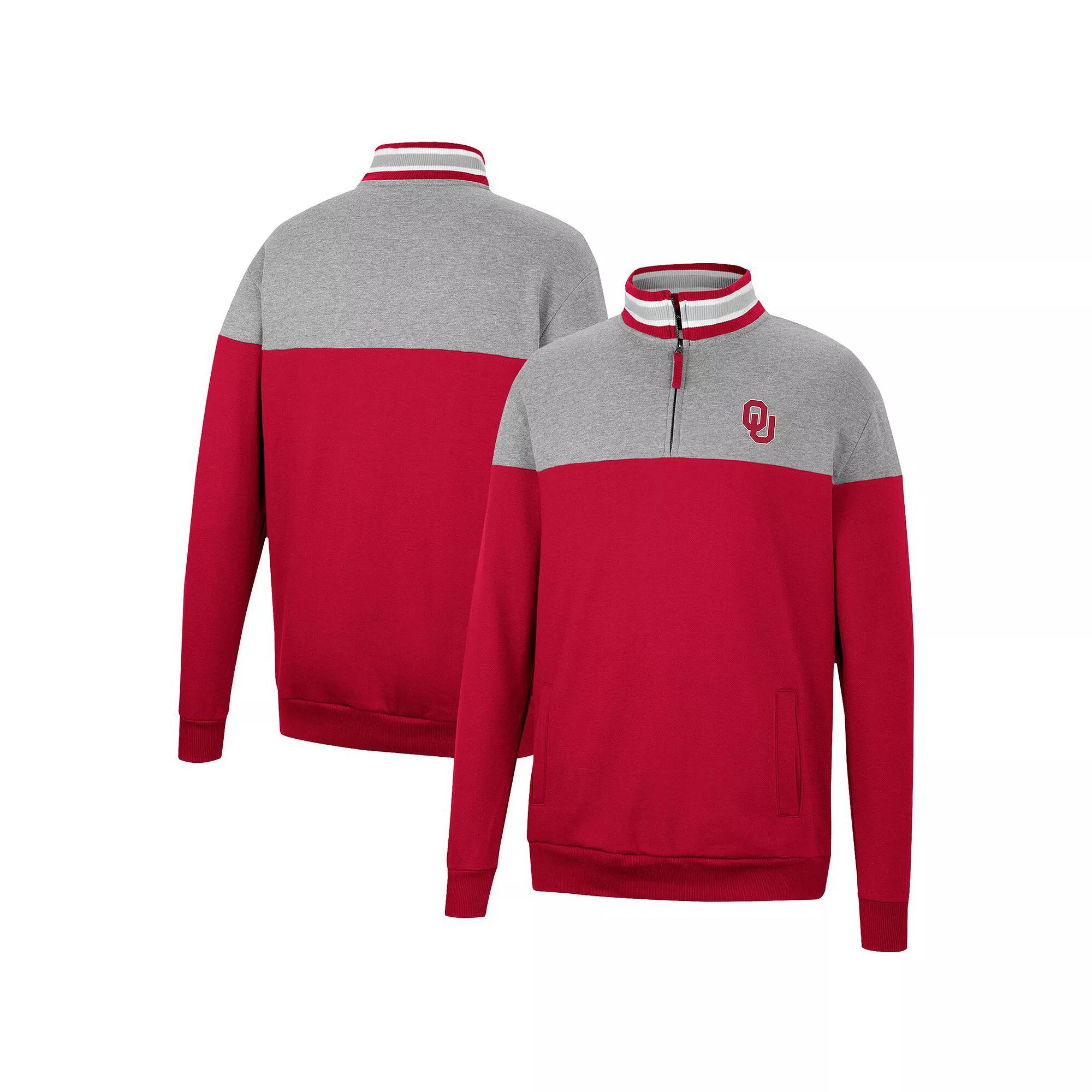 Men's Colosseum Heathered Gray/Cardinal Iowa State Cyclones Be the Ball Quarter-Zip Top, Size: 2XL Product Image