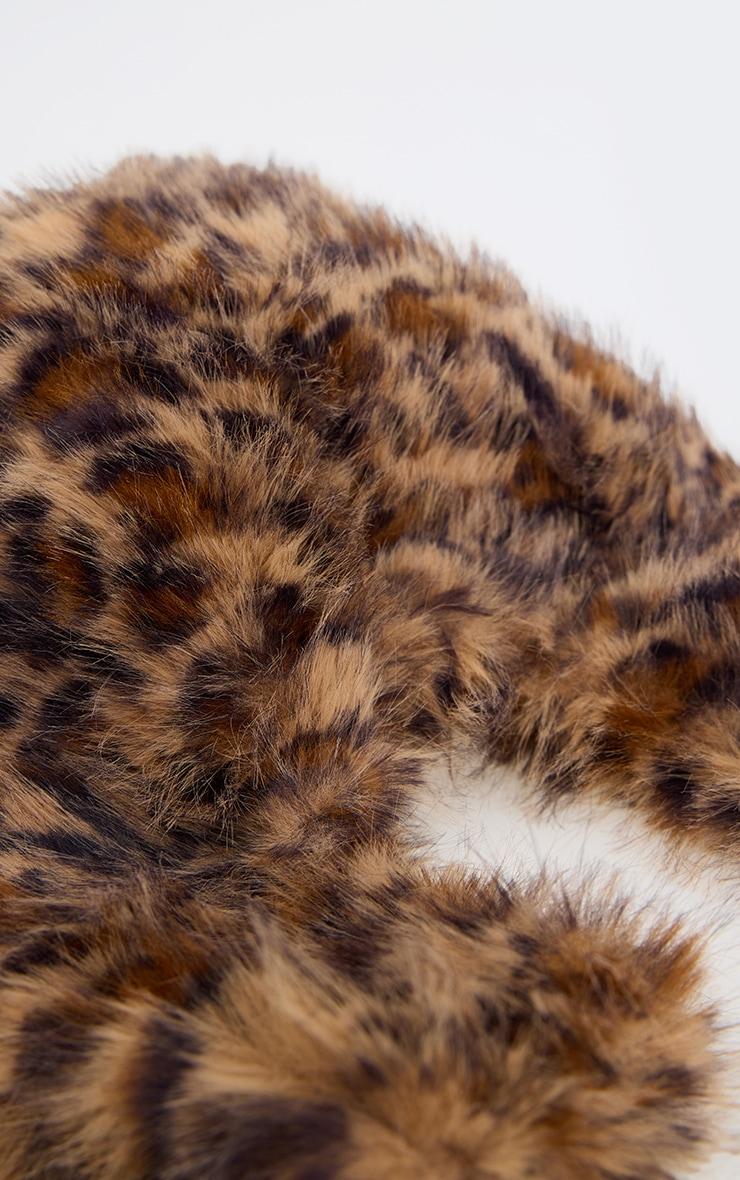 Leopard Faux Fur Tote Handbag Product Image