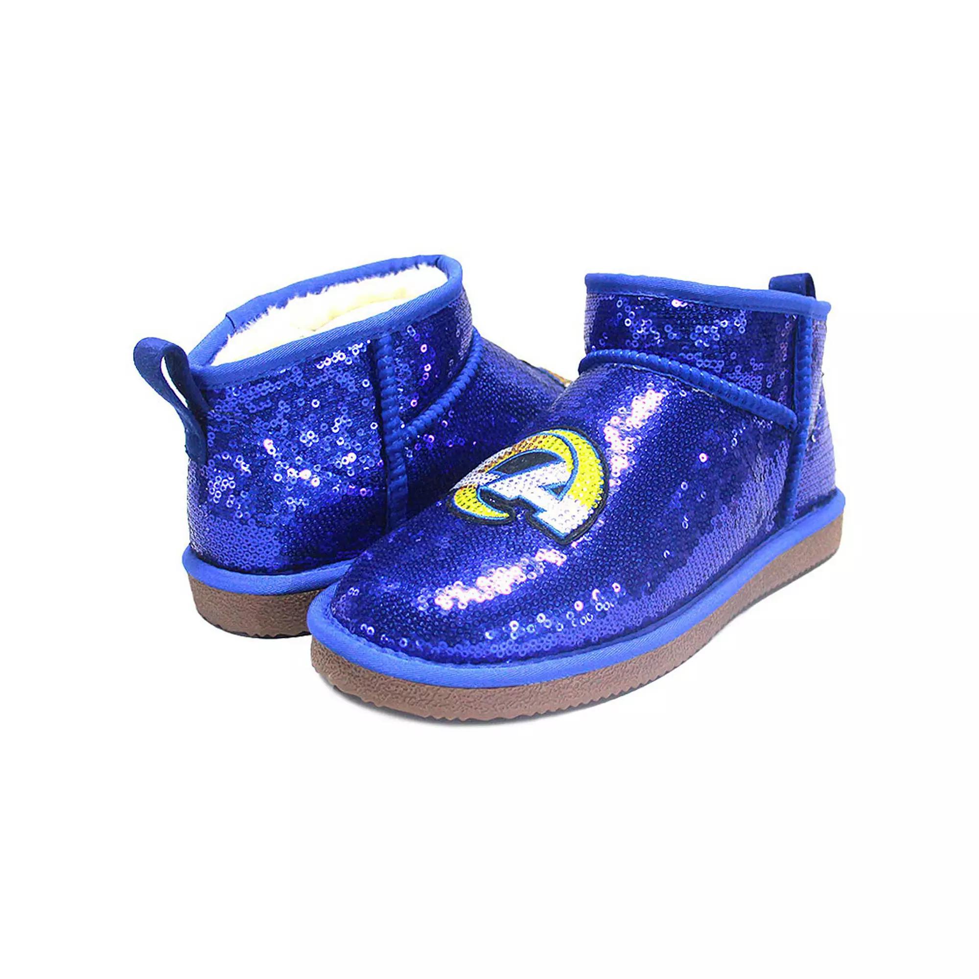 Women's Cuce Royal Los Angeles Rams Sequin Ankle Boots,  Product Image