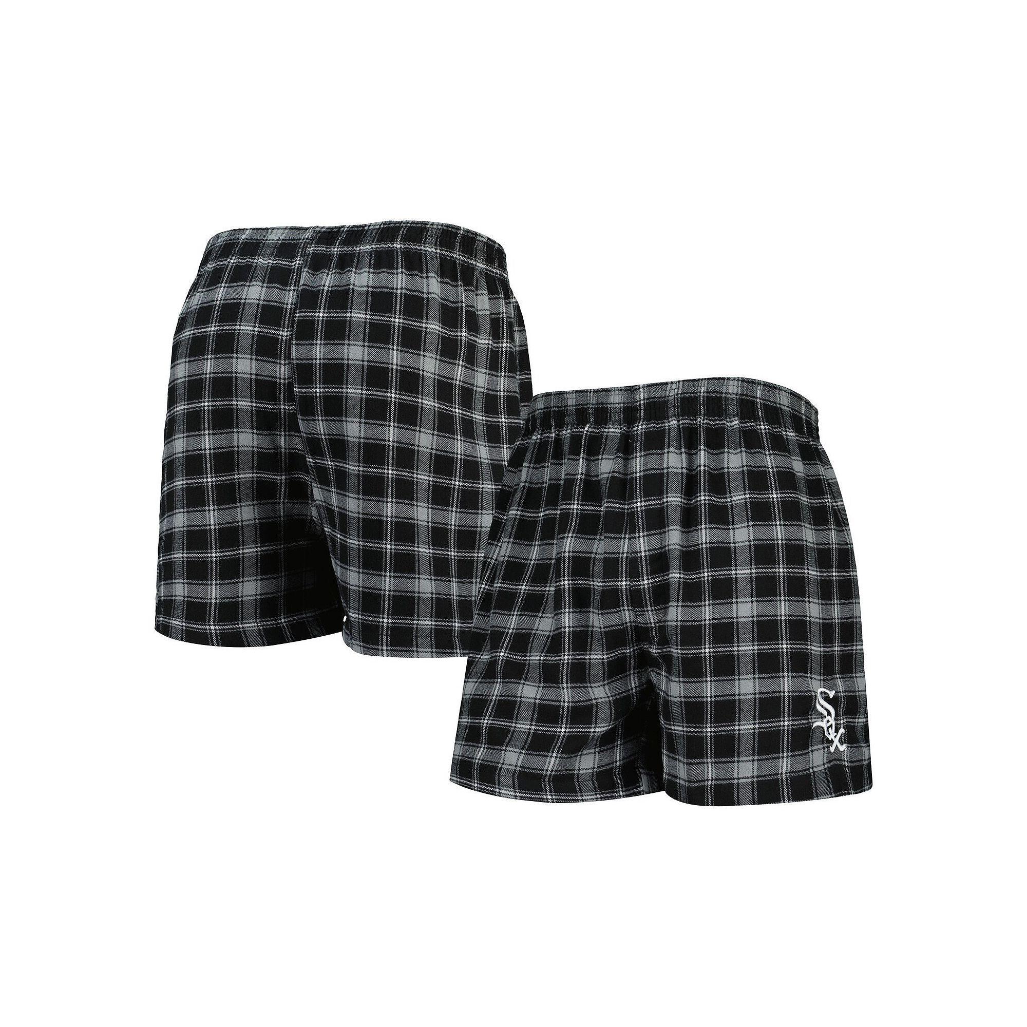 Men's Concepts Sport Black/Gray Chicago White Sox Ledger Flannel Boxers, Size: 3XL Product Image