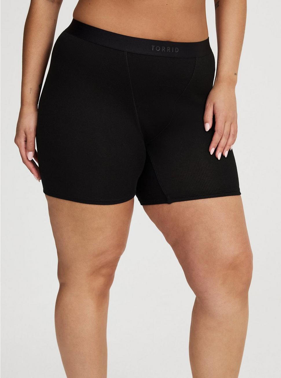 High-Rise Ribbed Logo Cotton Short Panty Product Image