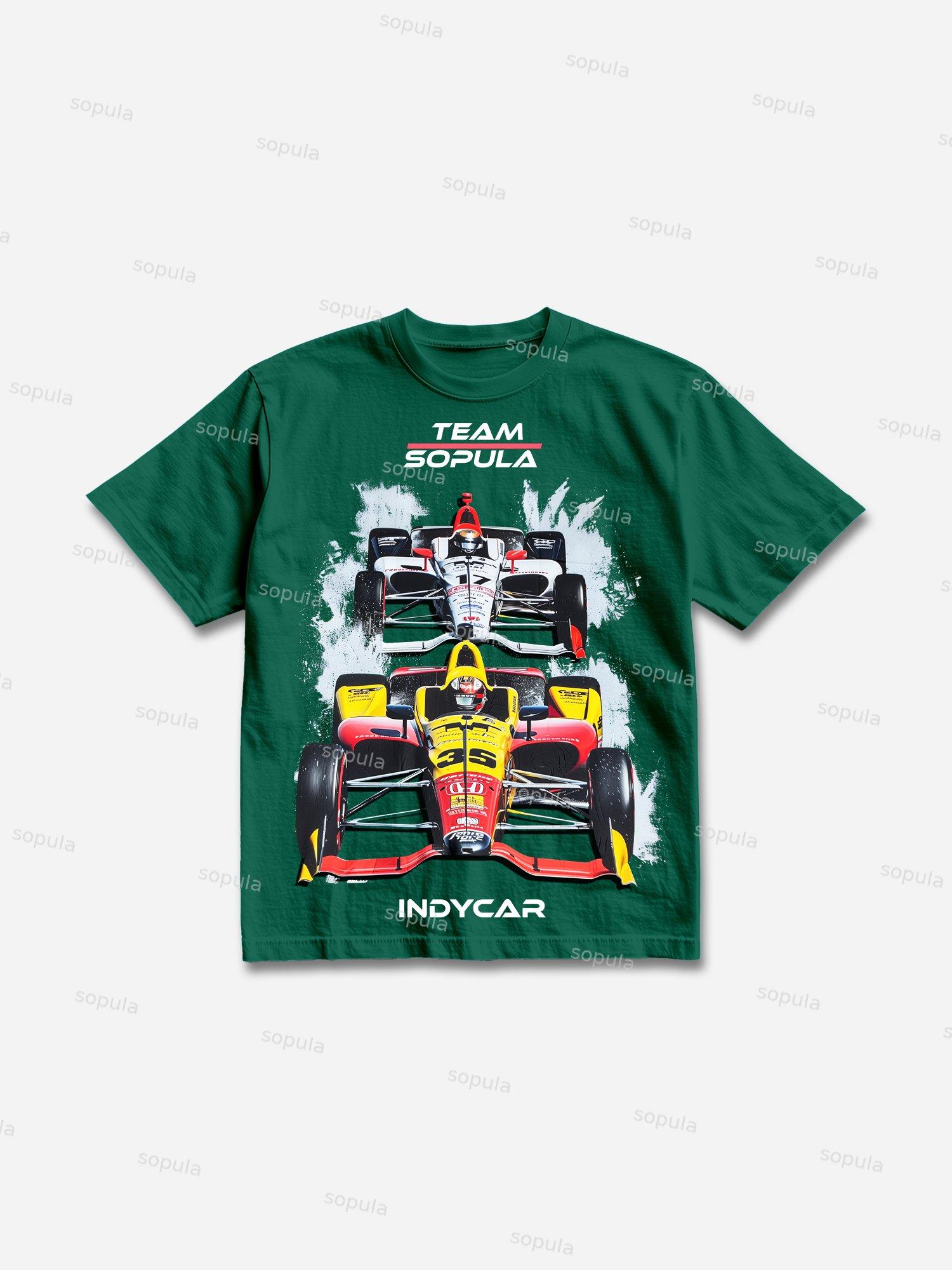 Indycar Racing Team Graphics Cotton T-shirt Product Image