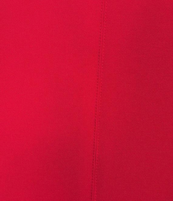 Caroline Rose Plus Taylor Crepe Split Mandarin Collar 3/4 Sleeve A-Line Dress Product Image