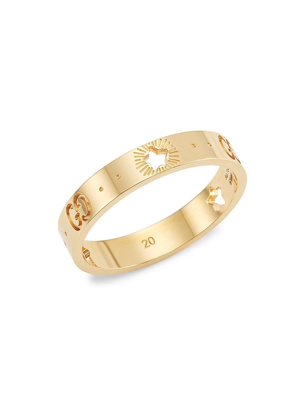Mens Unisex 18K Yellow Gold Icon Ring With Star Detail Product Image