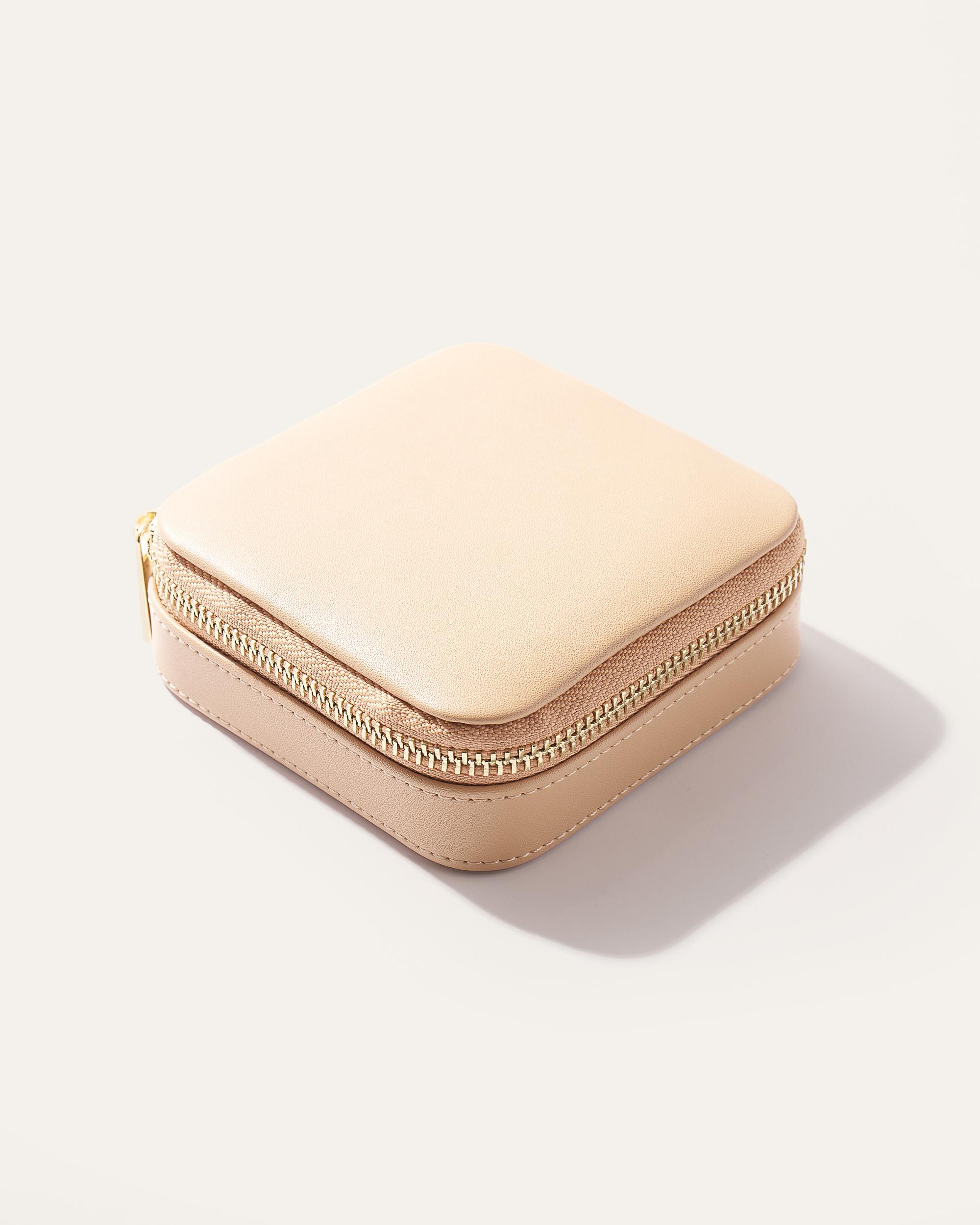 Quince | Women's Leather Jewelry Travel Case in Beige Product Image
