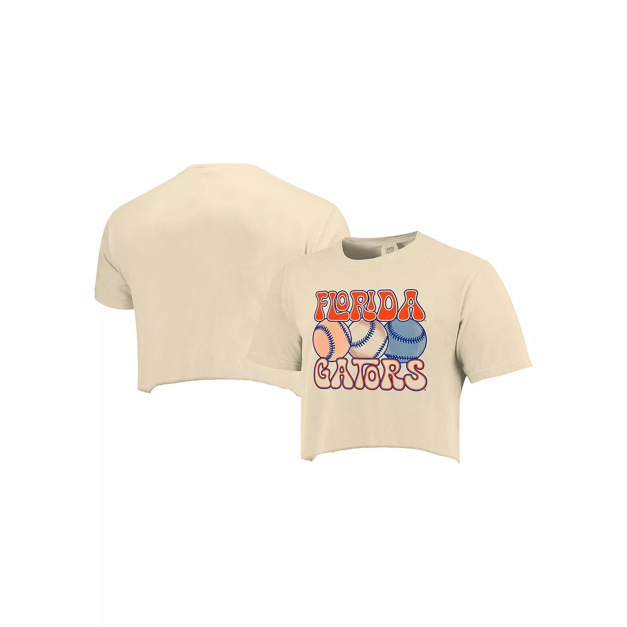 Women's Natural Florida Gators Comfort Colors Baseball Cropped T-Shirt,  Product Image