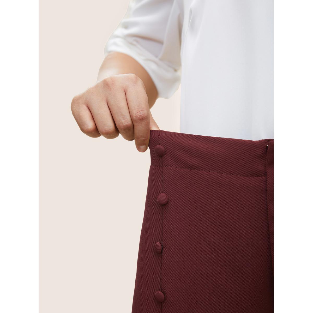 Plus Size Vintage Heather Elastic Waist Wide Leg Pants Women Black Casual Wide Leg High Rise Dailywear Pants BloomChic 30/6X Product Image