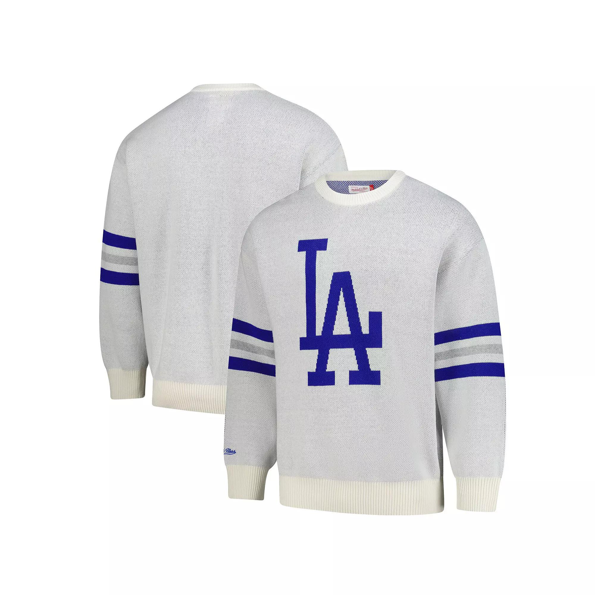 Men's Mitchell & Ness Cream Los Angeles Dodgers Retro Pullover Sweater, Size: 2XL, Beige Product Image