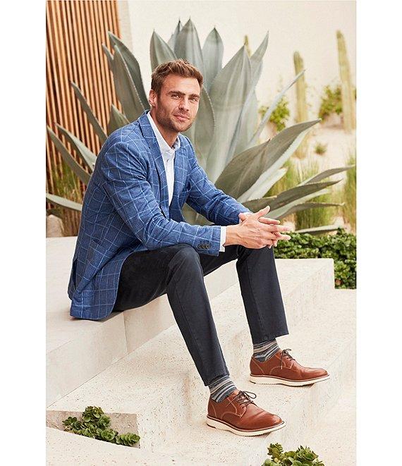 Johnston & Murphy XC Flex® Unlined Relaxed Plaid Knit Blazer Product Image