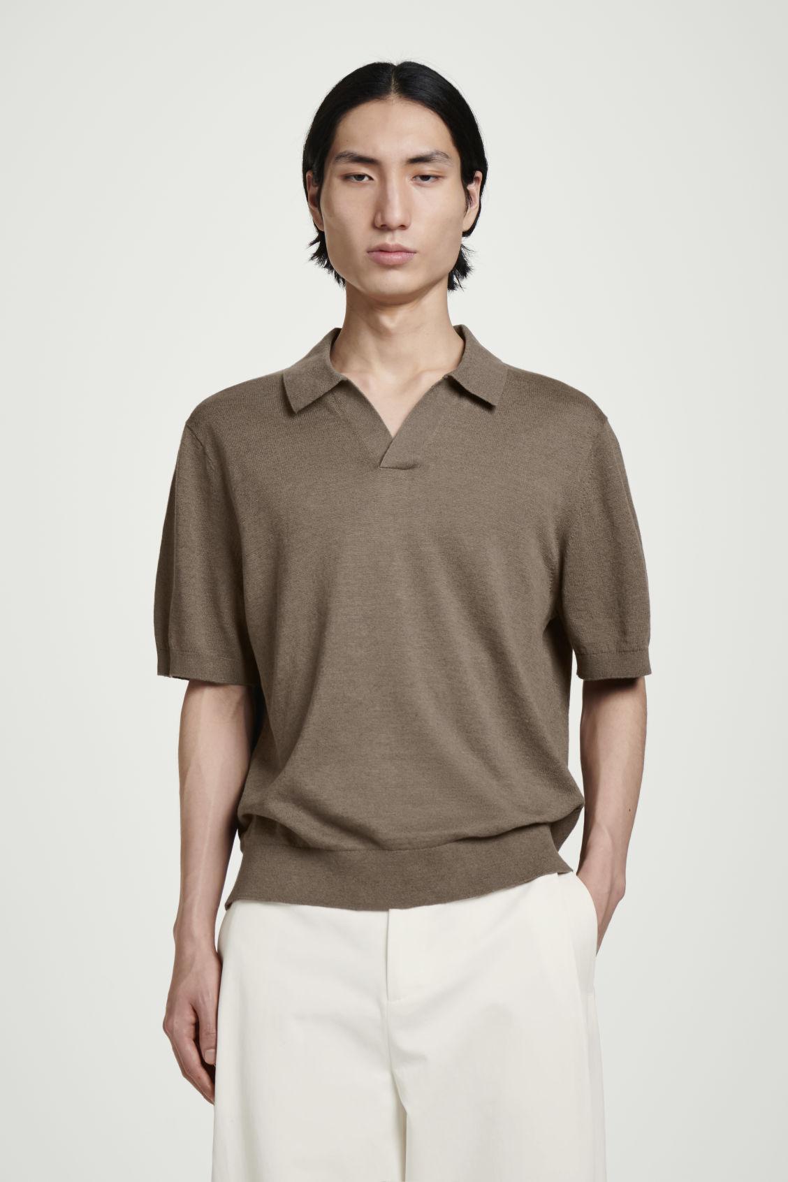 KNITTED LINEN POLO SHIRT Product Image