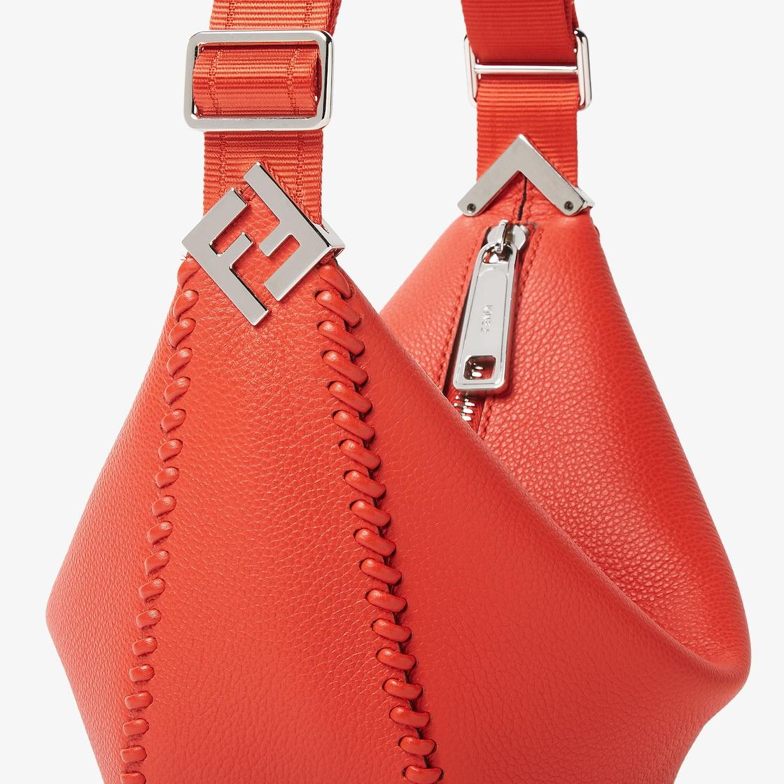 Fendi Roma Leather Fendi Melon SmallCoral red leather bag Product Image