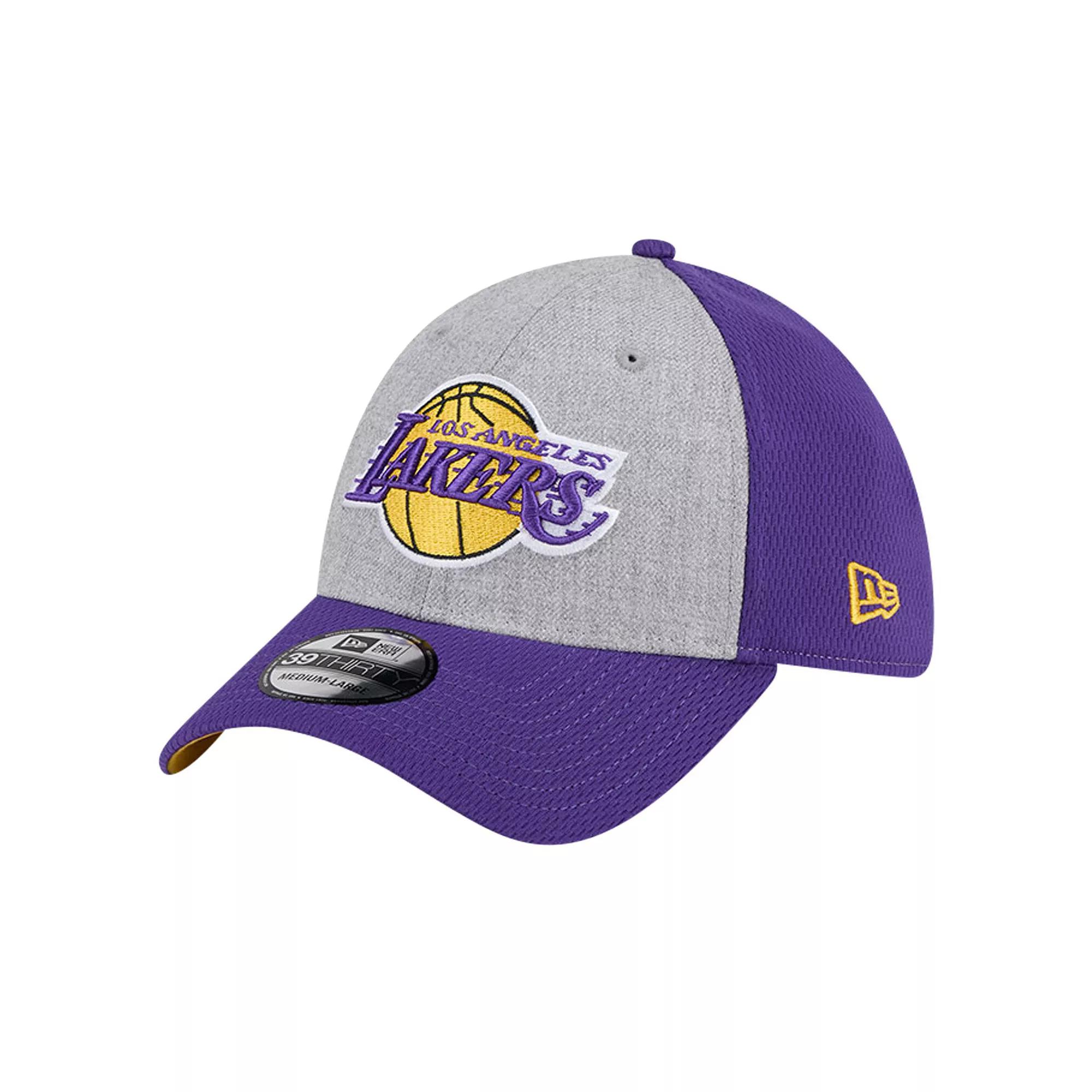 Men's New Era Heather Gray/Purple Los Angeles Lakers Two-Tone 39THIRTY Flex Hat, Size: Medium/Large, Grey Product Image