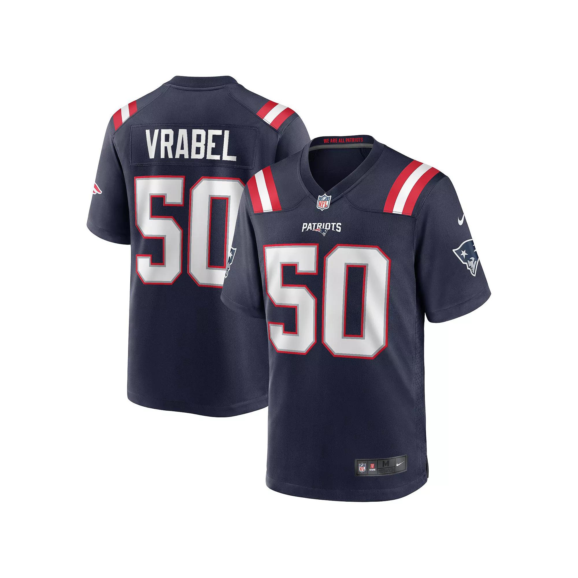 Men's Nike Mike Vrabel Navy New England Patriots Game Retired Player Jersey, Size: Medium, Blue Product Image