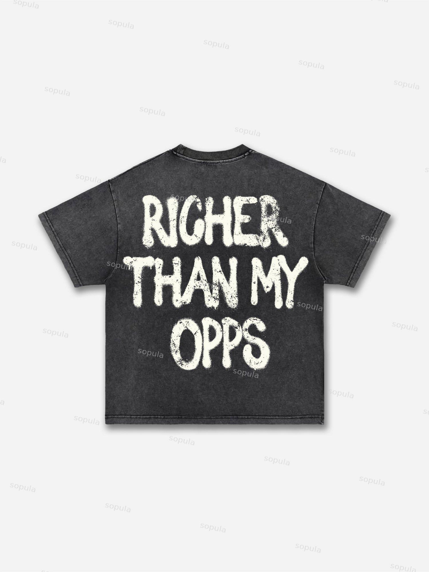 Richer Than My Opps Vintage Abstract Graphic Washed T-shirt Product Image