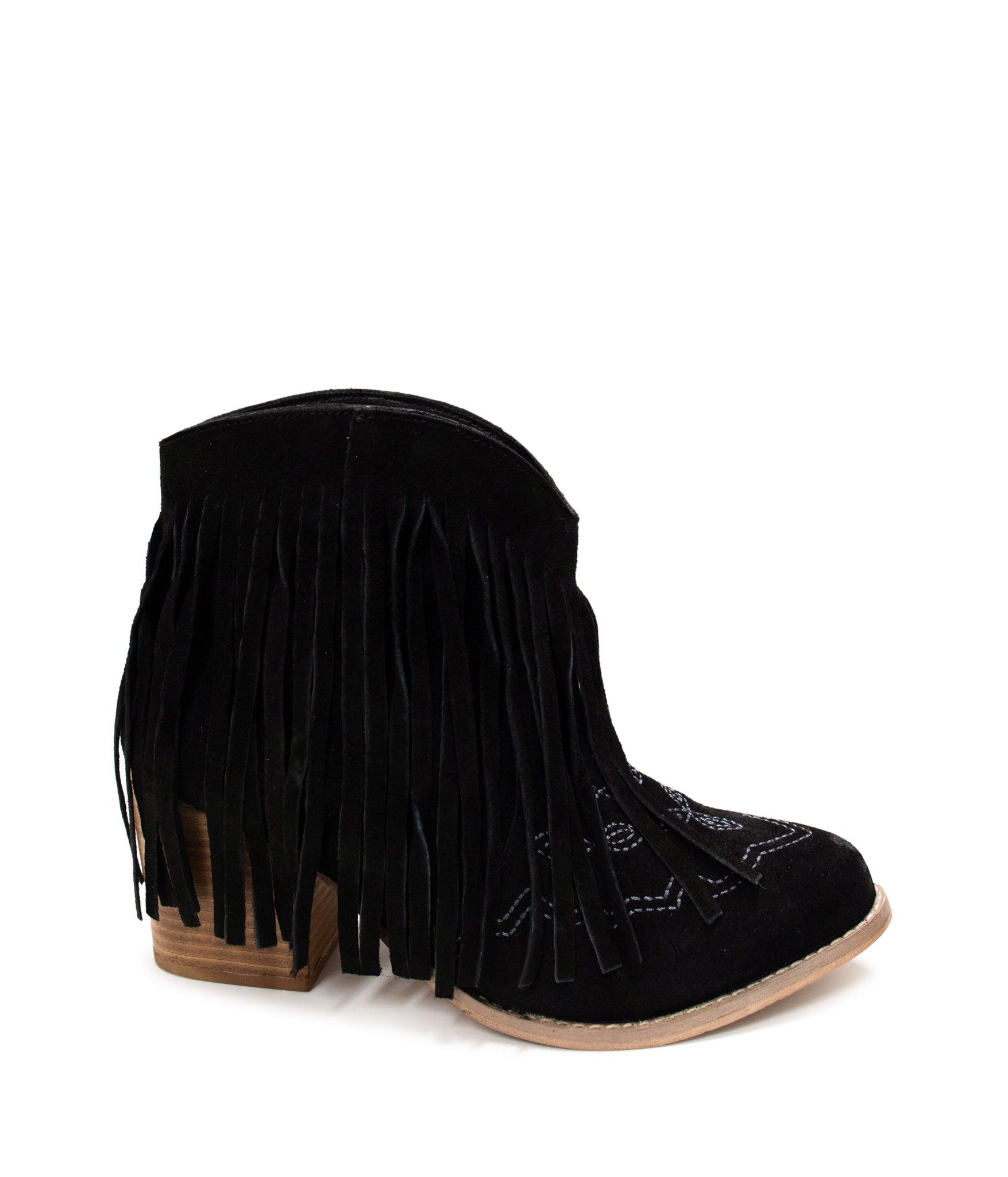 Amos Fringe Ankle Bootie in Tan Suede (Online Exclusive) Product Image