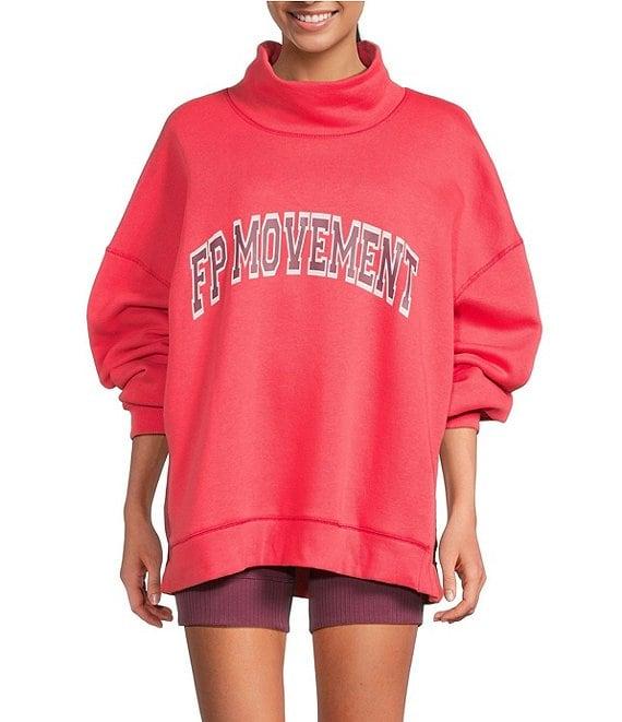 FP Movement Victory Funnel Neck Long Sleeve Oversized Sweatshirt and Biker Short Set Product Image