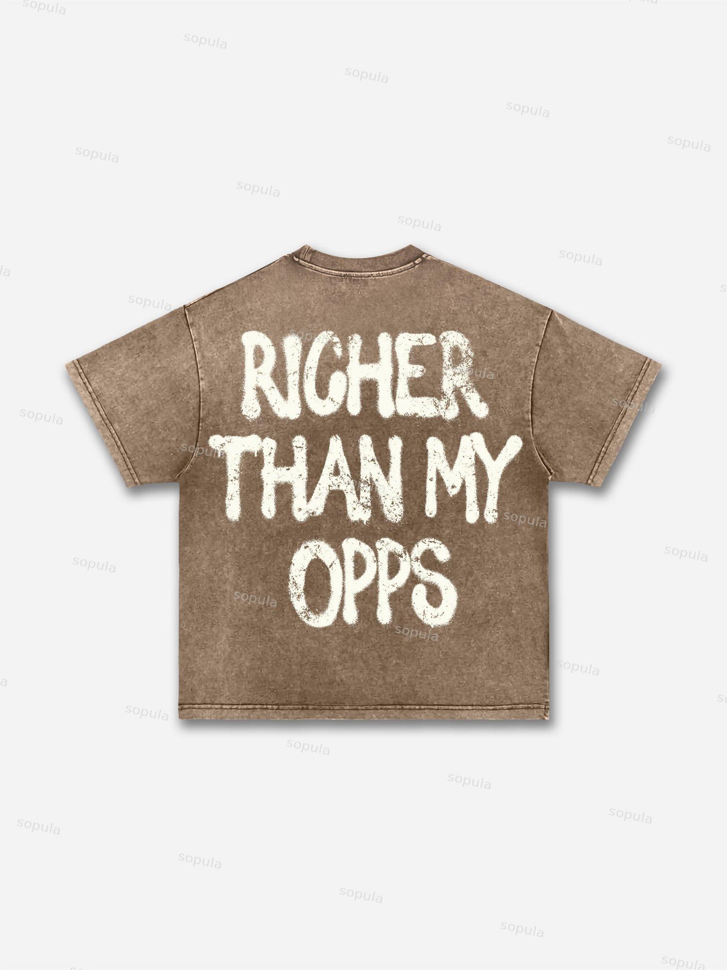 Richer Than My Opps Vintage Abstract Graphic Washed T-shirt Product Image