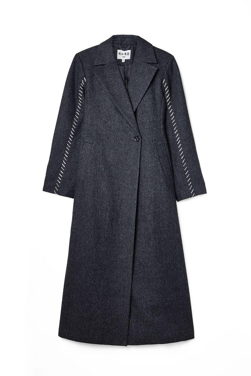 Stitch Details Waist Shape Coat Product Image