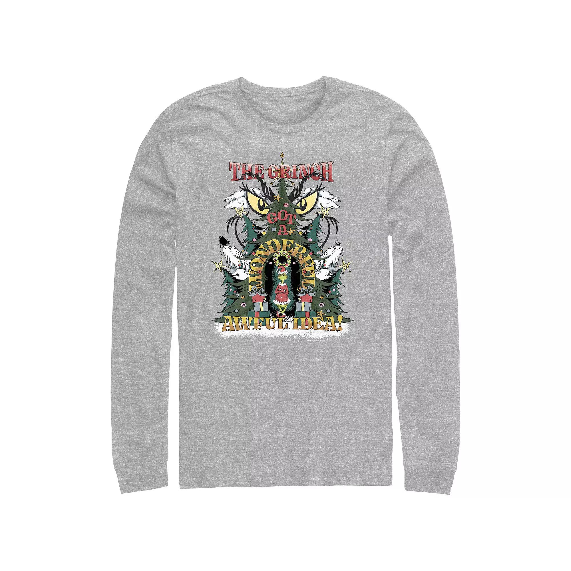 Big & Tall Dr. Seuss Grinch Got A Wonderful Awful Idea Long Sleeve Graphic Tee, Men's,  Product Image