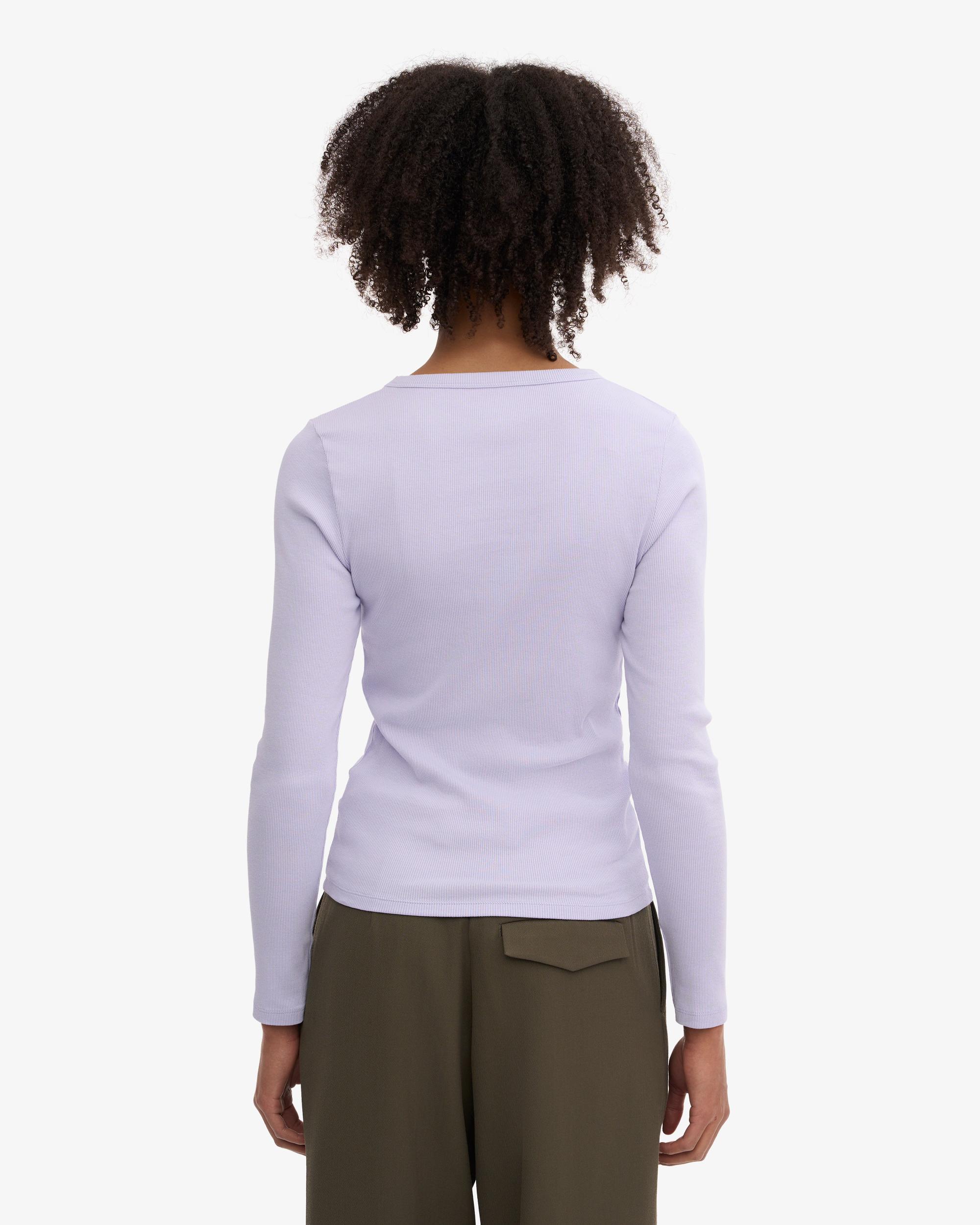 Women Organic Rib LS T-Shirt - Soft Lavender Product Image