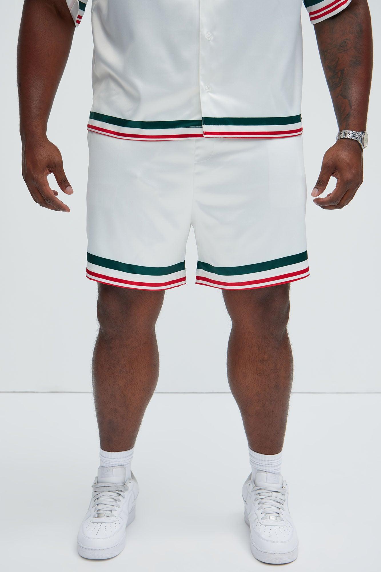 Fargo Printed Stripes Shorts - White/combo Product Image