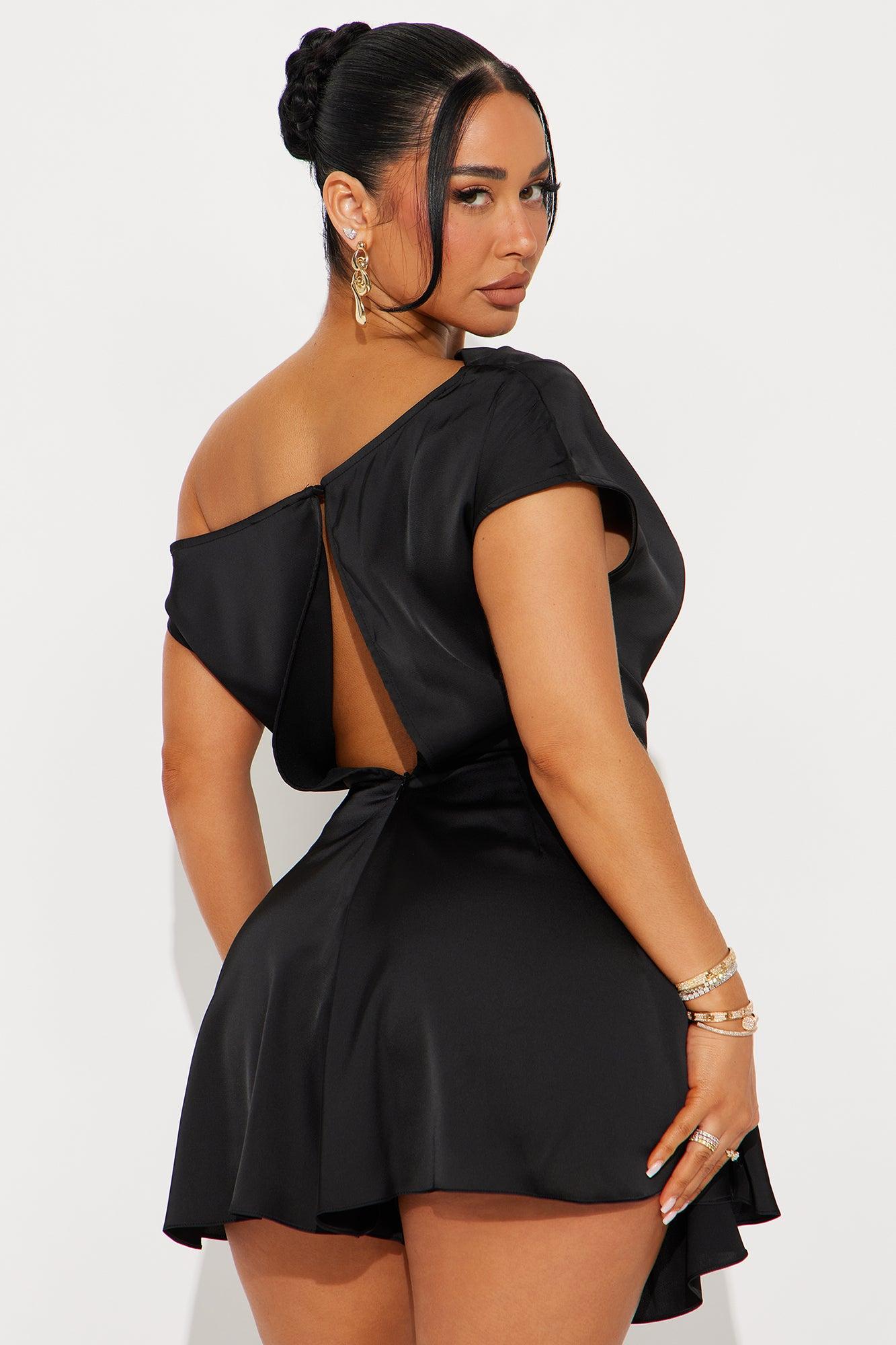 Jessie Satin Romper - Black Product Image