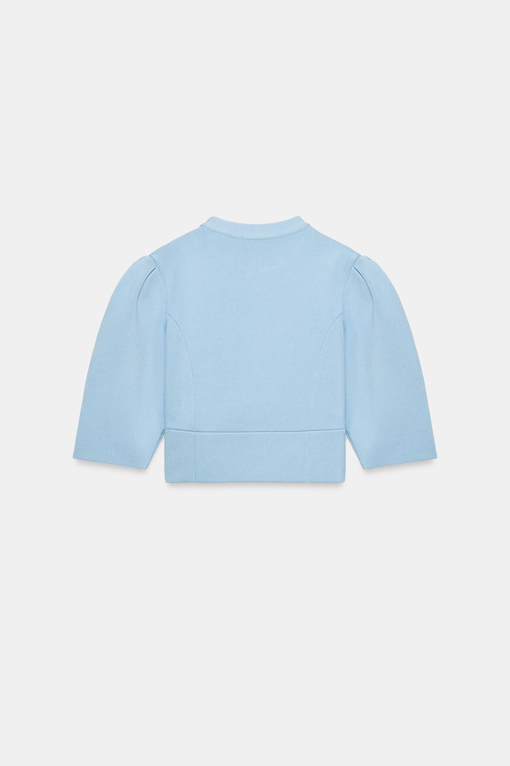 CARDIGAN WITH PUFF SLEEVES Product Image