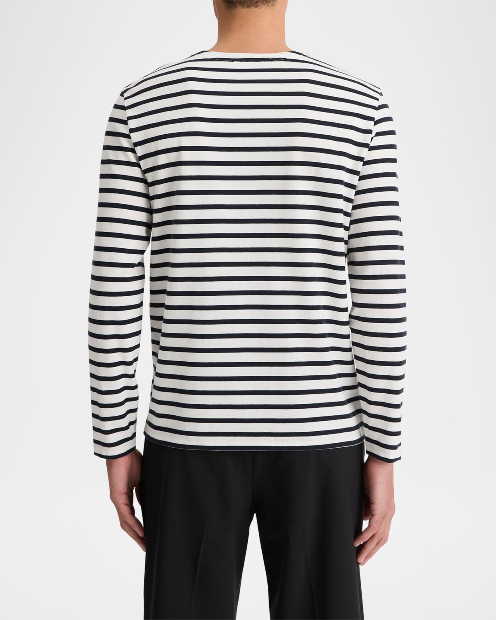 Mens Striped Cotton Long-Sleeve T-Shirt Vince Product Image