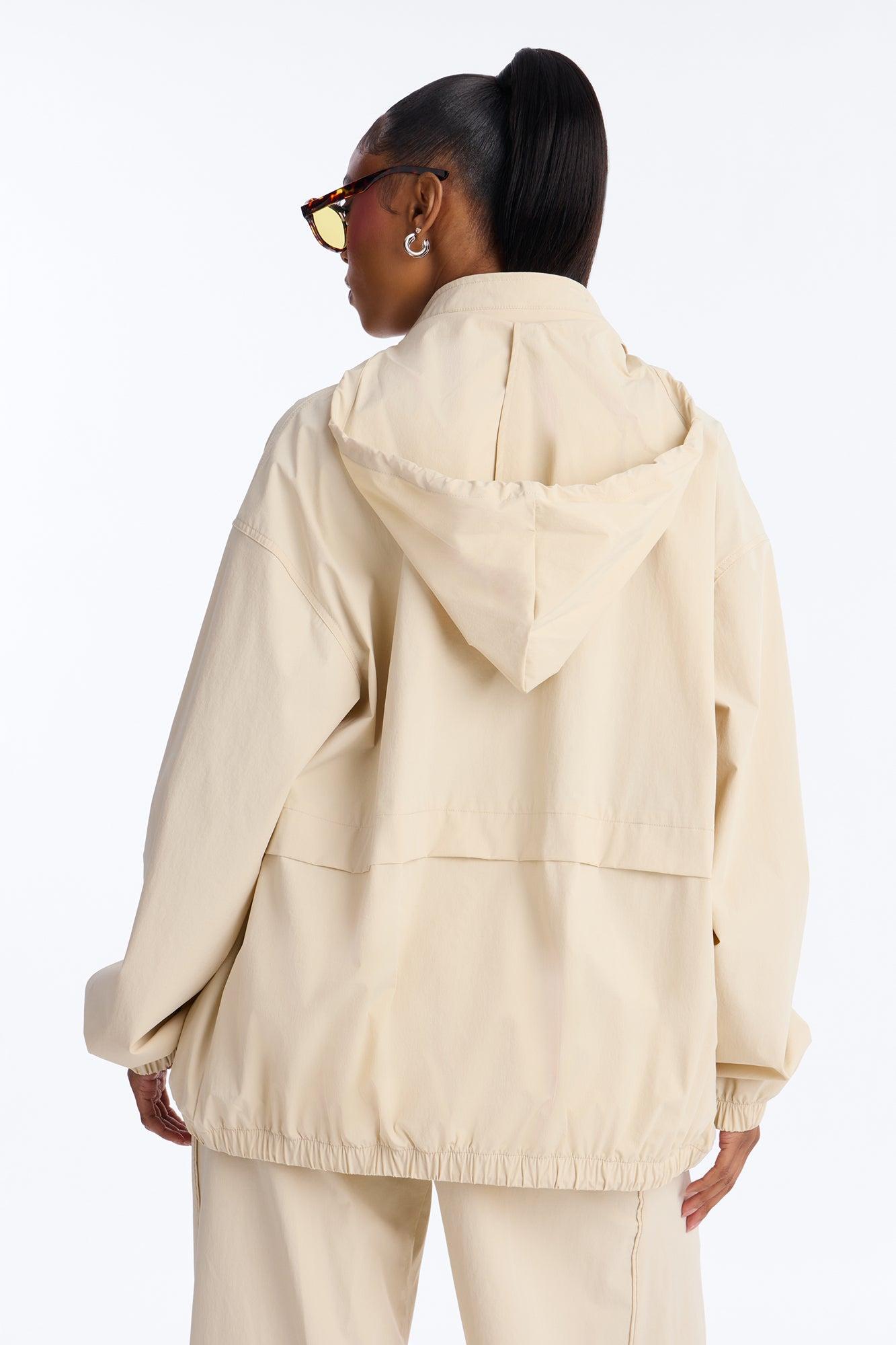 Keep It Moving Windbreaker Lounge Jacket - Sand Female Product Image