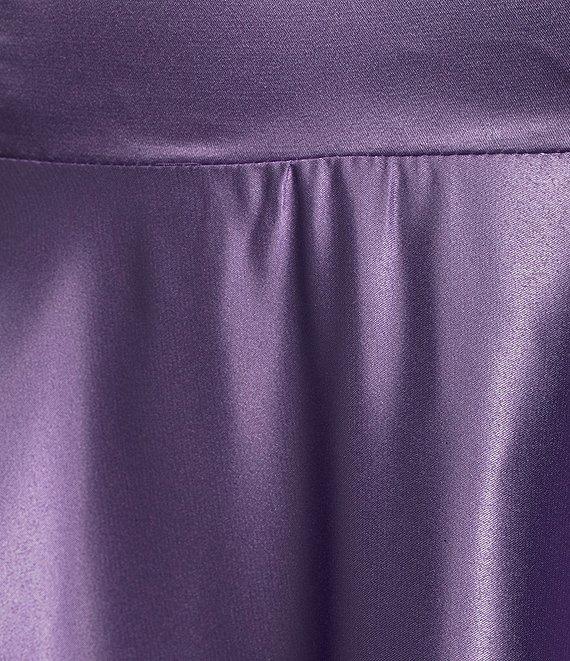 B. Darlin Square Neck Dull Charmeuse Long Dress Product Image