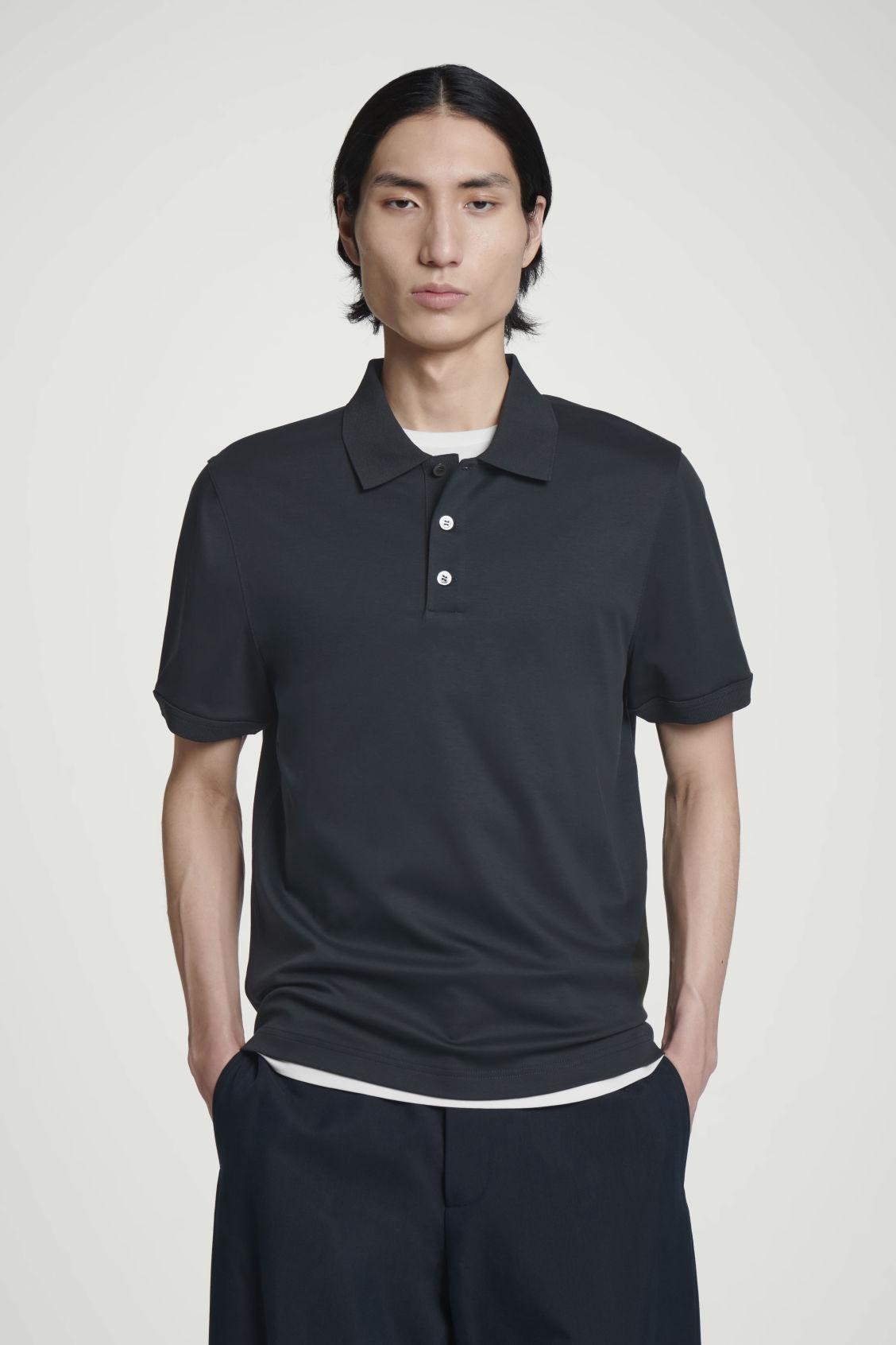 REGULAR-FIT MERCERIZED-COTTON POLO SHIRT Product Image