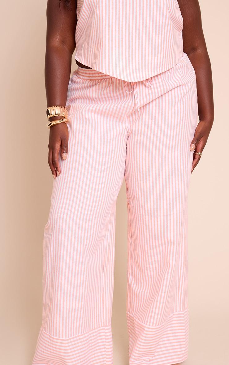 Plus Orange Mid Rise Wdie Leg Pants Product Image