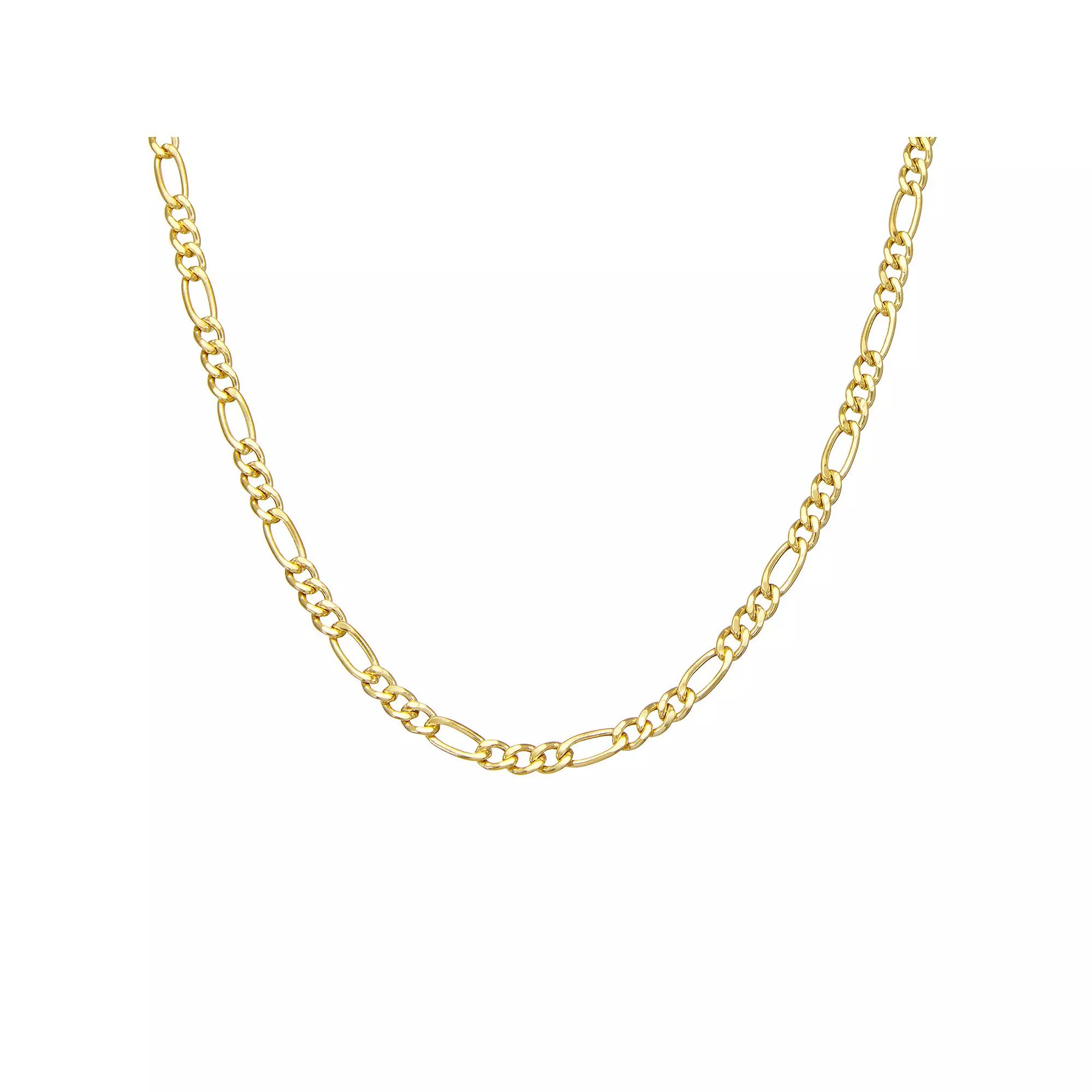 Giorgio di Vicenza Sterling Silver Men's Large Figaro Chain Necklace, Size: 20", Gold Tone Product Image