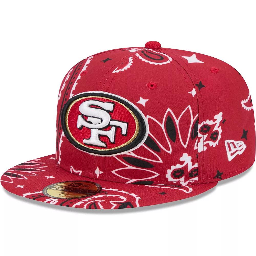 Men's New Era Scarlet San Francisco 49ers Paisley 59FIFTY Fitted Hat, Size: 7 7/8, Red Product Image