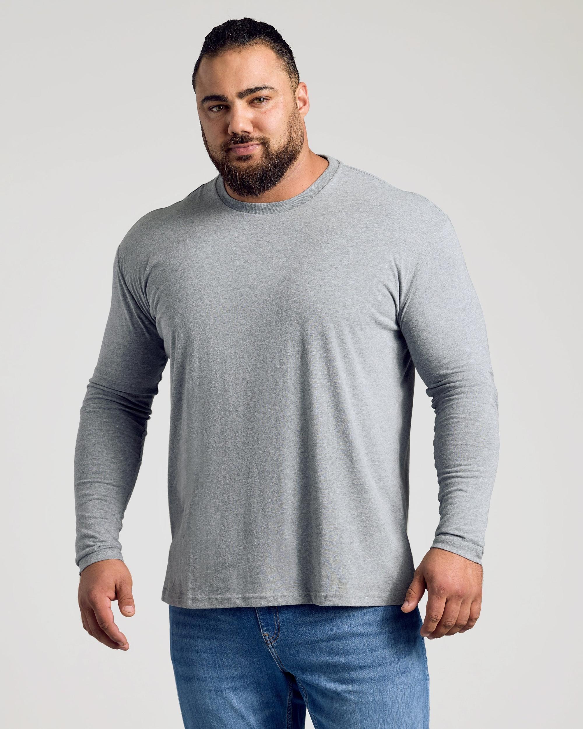 Heather Gray Classic Long Sleeve Crew Neck Product Image