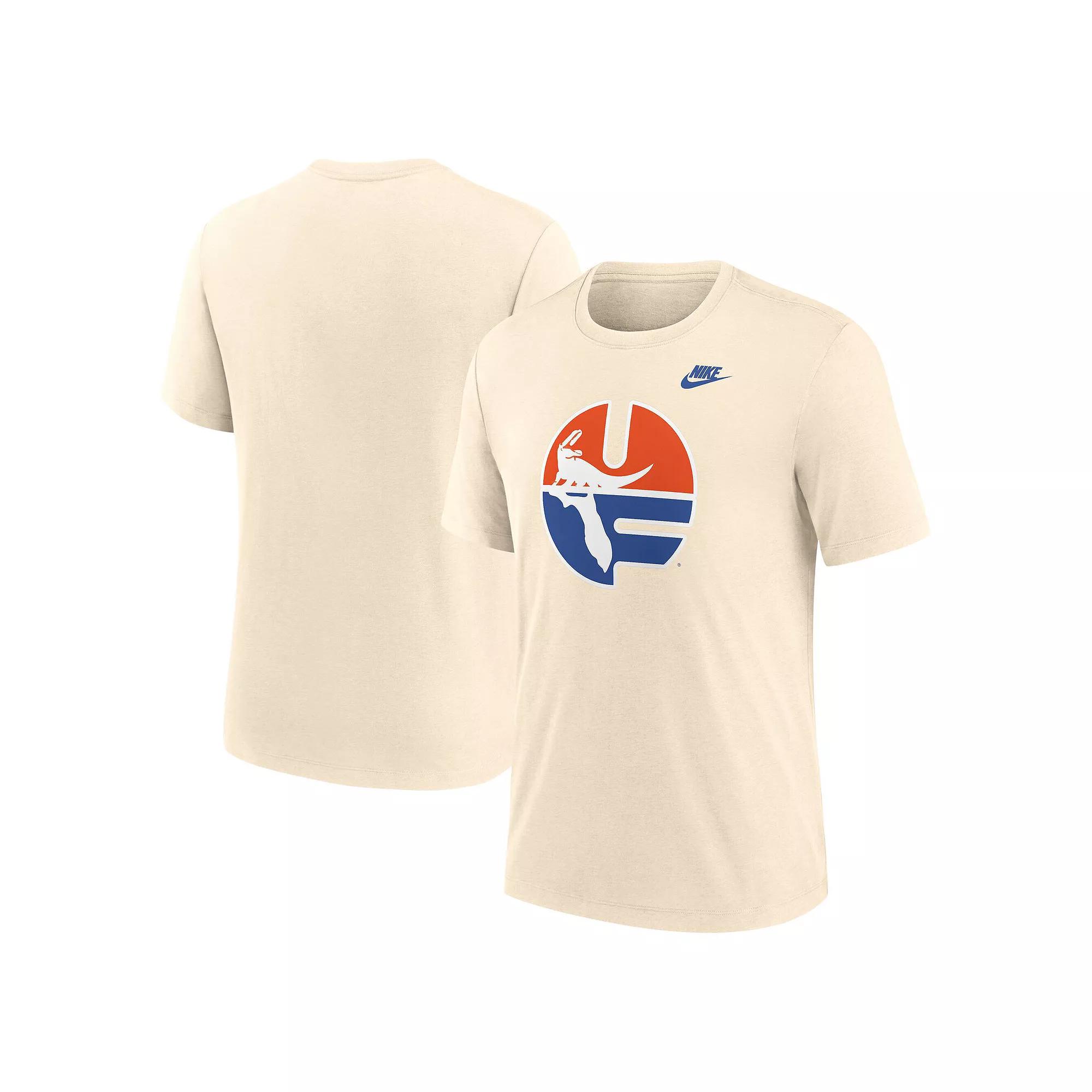 Men's Nike Cream Florida Gators Vault Logo Tri-Blend T-Shirt, Size: 2XL, Beige Product Image
