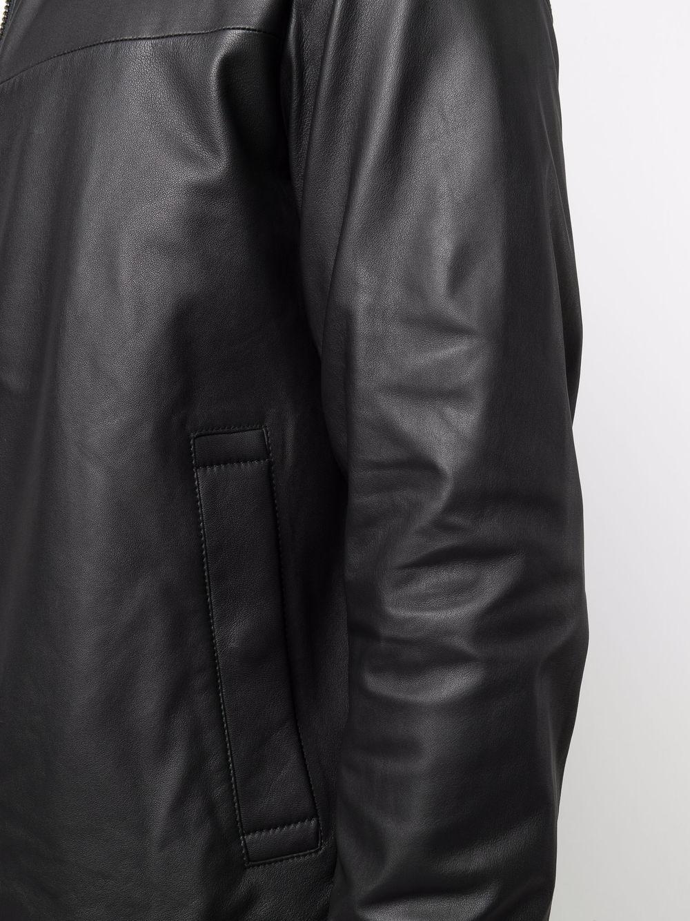 zipped leather jacket Product Image