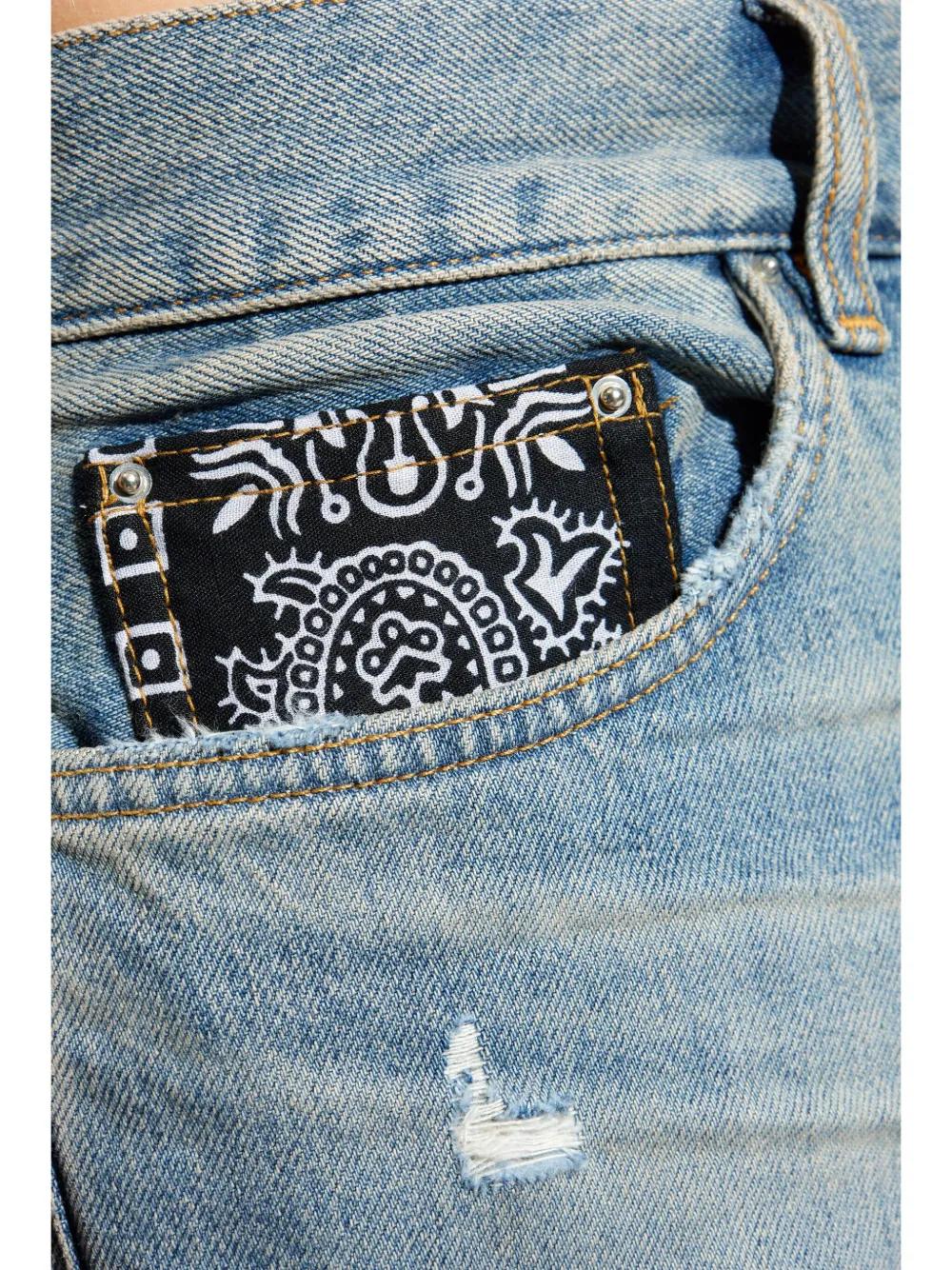Bandana Repair mid-rise straight-leg jeans Product Image