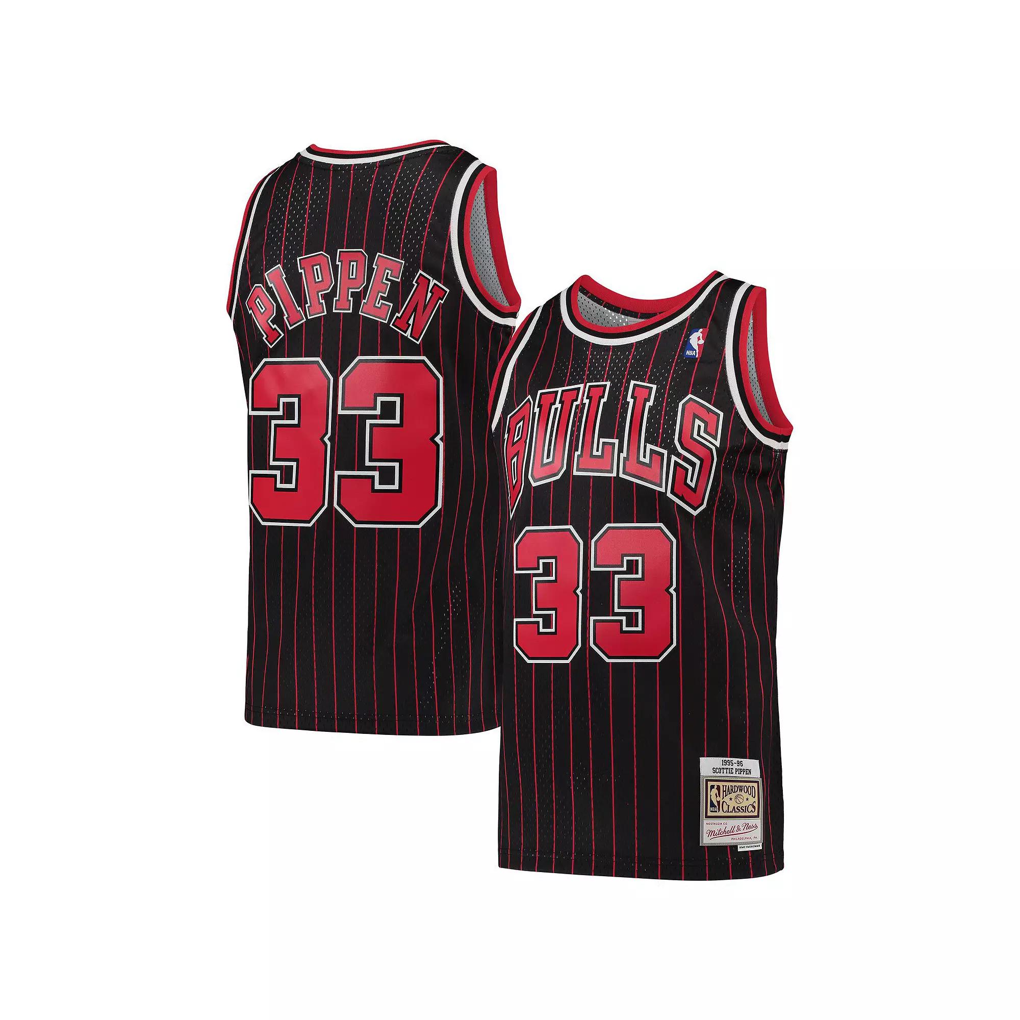 Men's Mitchell & Ness Scottie Pippen Black Chicago Bulls Hardwood Classics Swingman Jersey,  Product Image